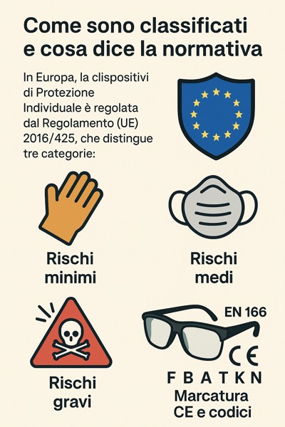 infografica occhiali dpi viso e occhi